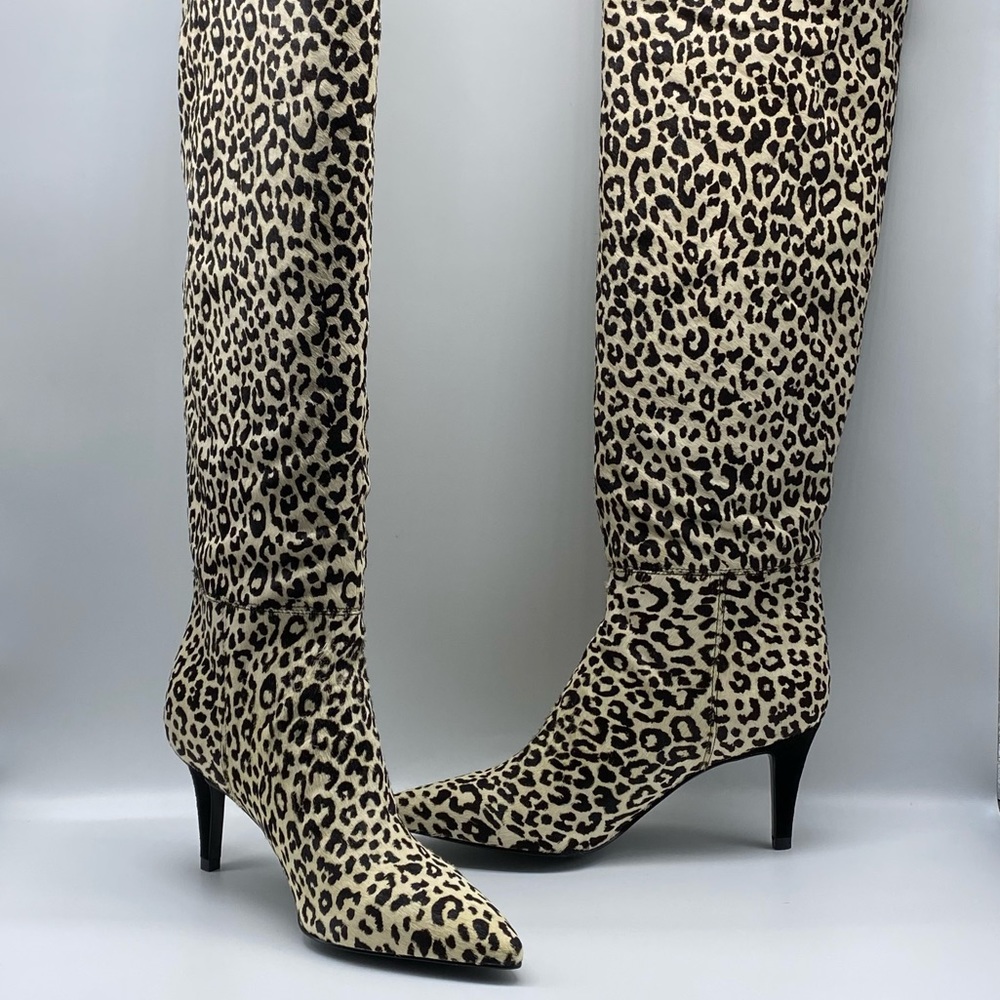 Marc Fisher Ltd white multi pony Ginniely high boots